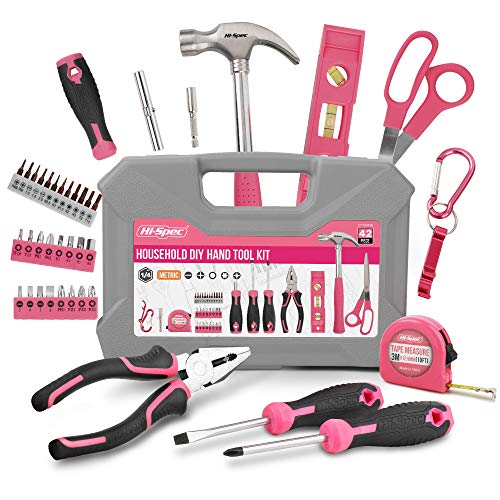 Hi-Spec-42-Pc-Pink-Household-Tool-Set-for-Ladies-and-Woman-Essential-Hand-Tool-Kit-for-Basic-DIY-Repairs-and-Maintenance-at-Home-Office-and-Garage-with-Plastic-Tool-Box-Storage-Case-0.jpg