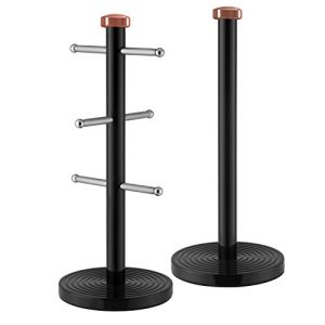 Tower-T826002RB-Linear-Kitchen-Roll-Holder-and-Mug-Tree-with-Weighted-Base-Stainless-Steel-Black-and-Rose-Gold-15-x-15-x-365-cm-0.jpg