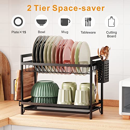 iSPECLE-2-Tier-Dish-Drainer-Dish-Drying-Rack-with-Drip-Tray-Sink-Draining-Board-with-Utensil-Cutting-Board-Holder-for-Kitchen-Counter-Black-0-0.jpg